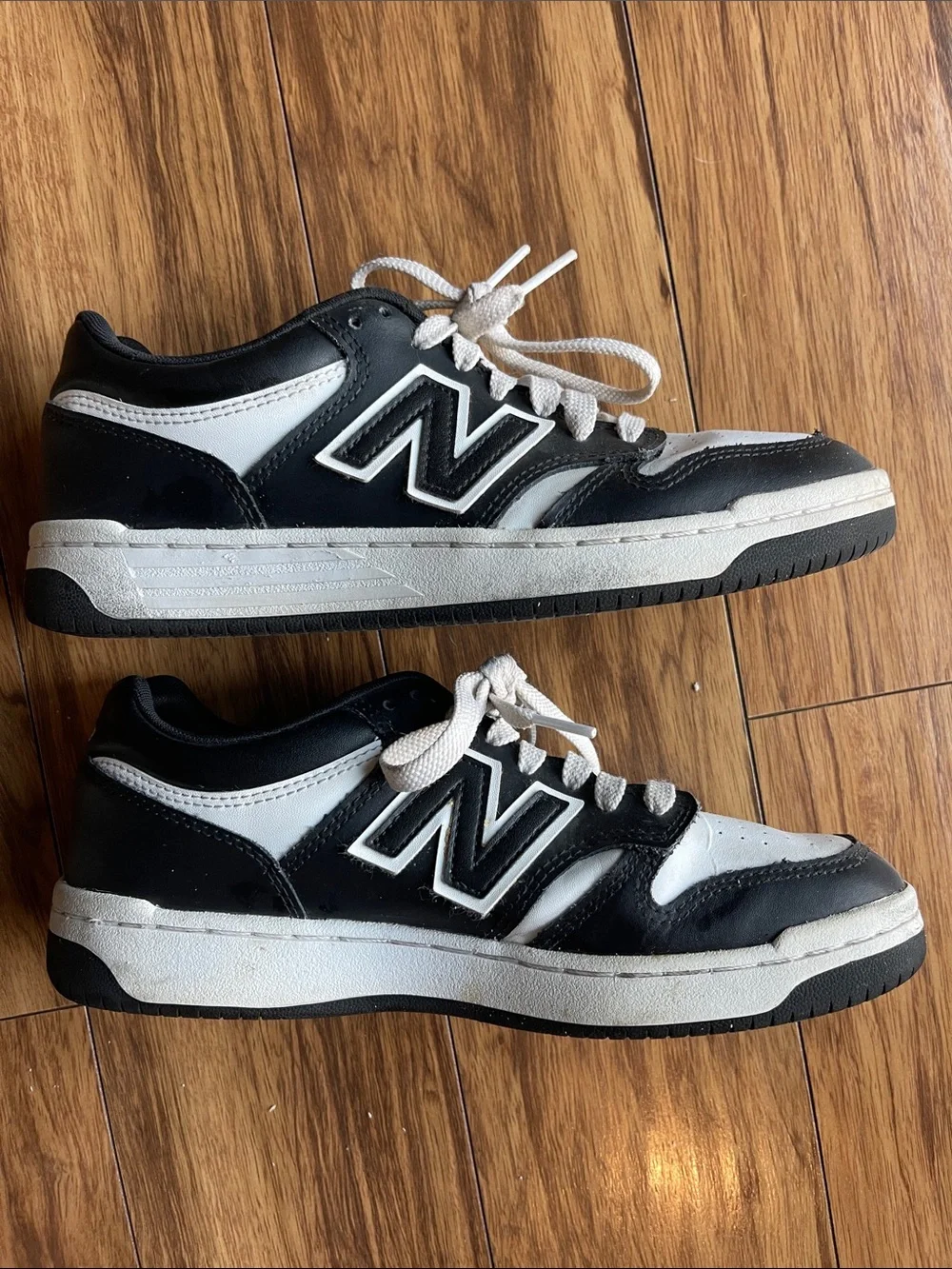 New Balance Kids 480 Low-Top Sneakers in White and Black